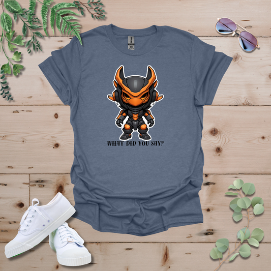 Faceless Tech Chibi Orange Dragon - What Did You Say? Tshirt