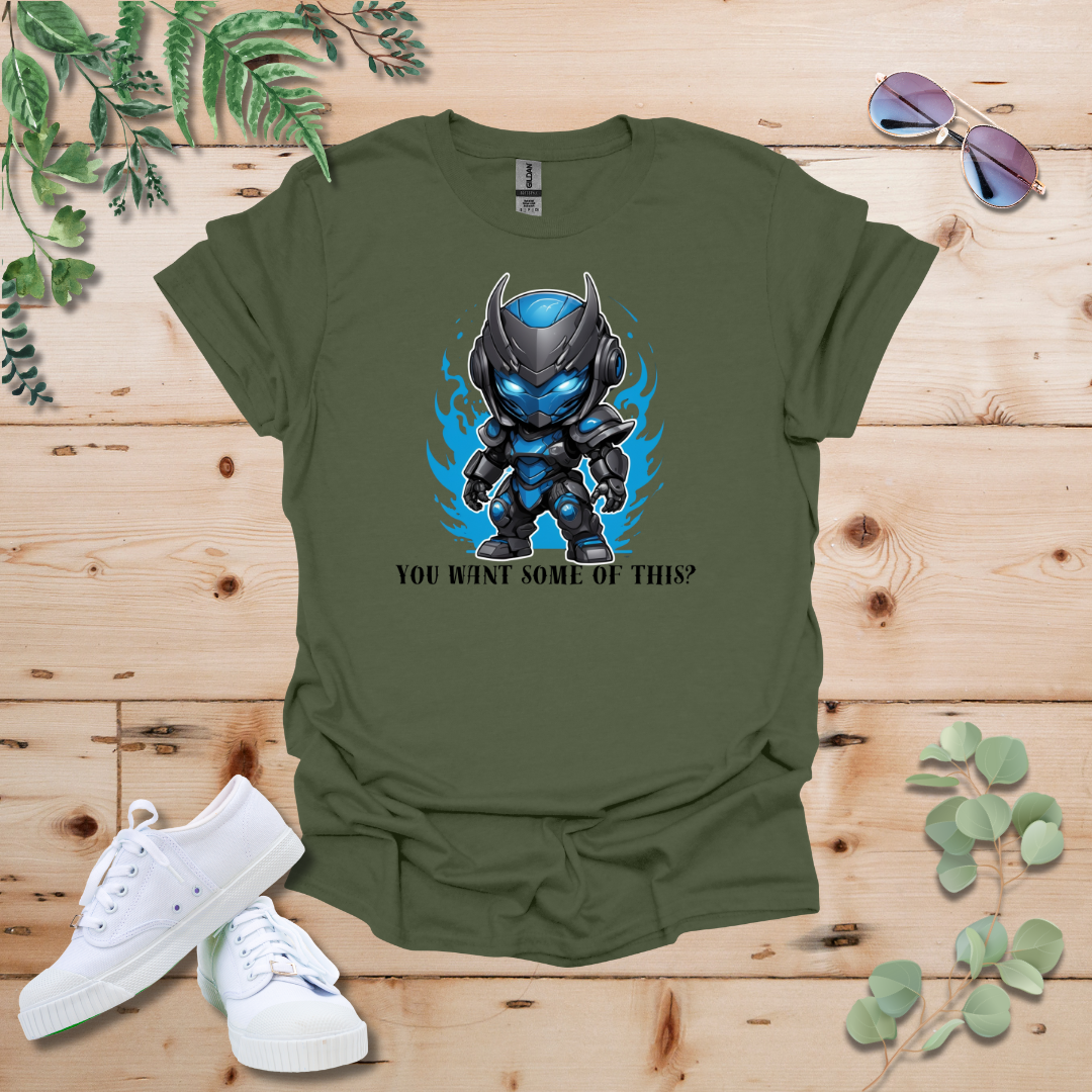 Faceless Tech Chibi Blue Dragon - You Want Some Of This? Tshirt